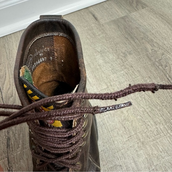 Justin Work Boots Brown Leather 760 Lace Up Size 8 Made in USA Round Toe - Picture 9 of 12